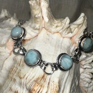 Caribbean Larimar Multi Gem  handcrafted bracelet
